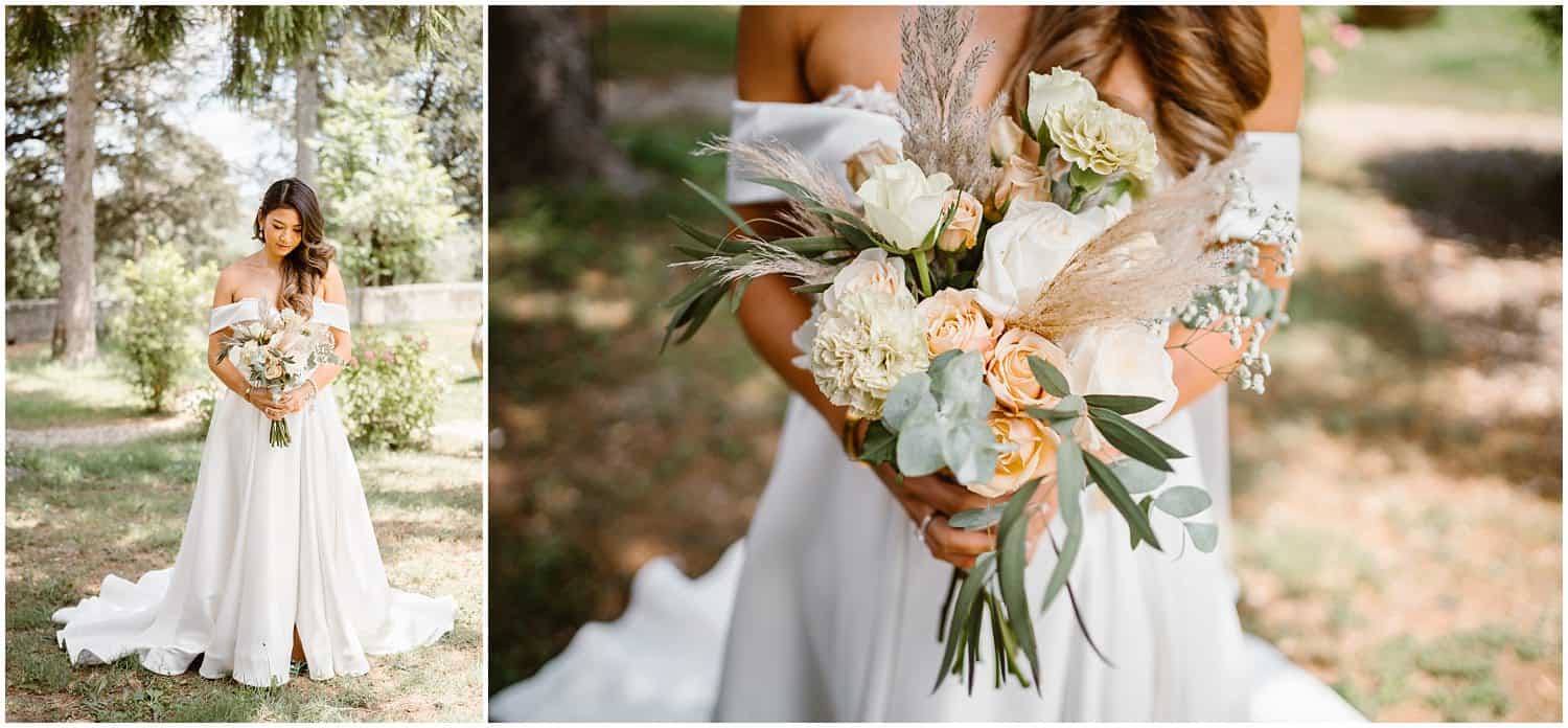 Bridal portraits taken in Tuscany by the destination wedding photographers Ludovica & Valerio